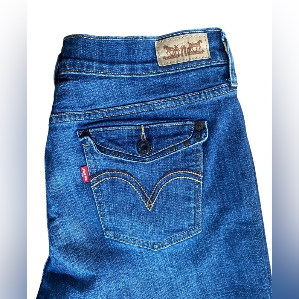 Levis 515 women’s blue midrise boot cut jeans 30/30 - Picture 3 of 5
